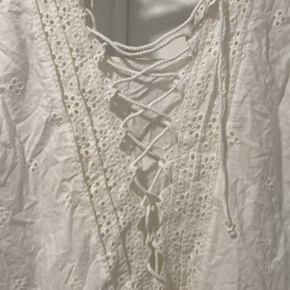 🆕 Women’s Free People Esperanza Eyelet Mini Dress in Ivory. Size Large. NWT - Picture 9 of 12